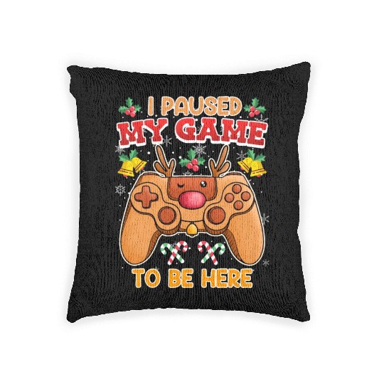 Christmas Gambling I Paused my Game to be Here Woven Pillows
