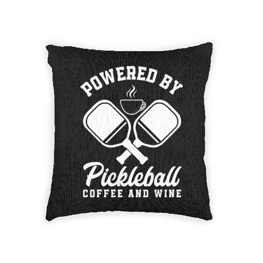 Powered By Pickleball Coffee And Wine Woven Pillows