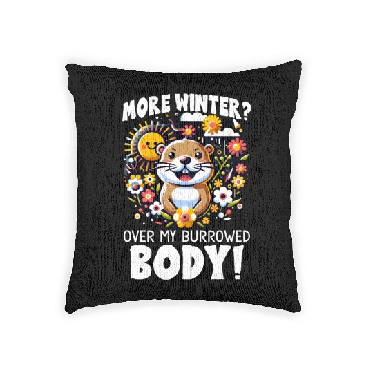 Groundhog Day 2024 Enthusiast February 2nd Woven Pillows