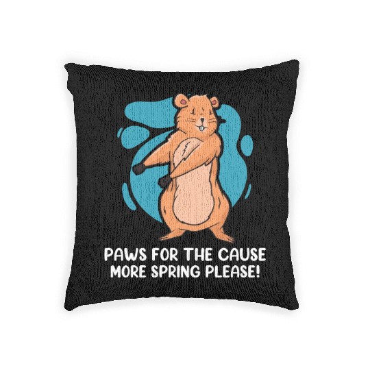 Groundhog Day 2024 Enthusiast February 2nd Woven Pillows