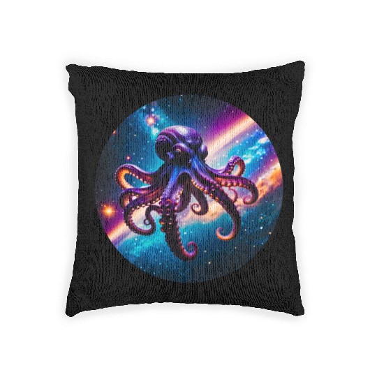 Space Octopus Woven Pillows