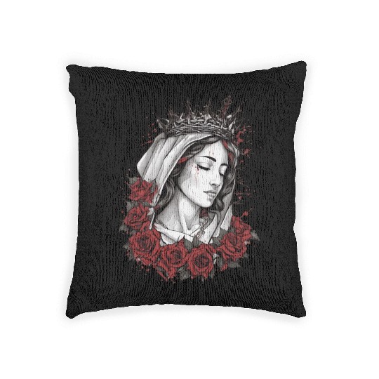 Mary, Mother Of Jesus Woven Pillows