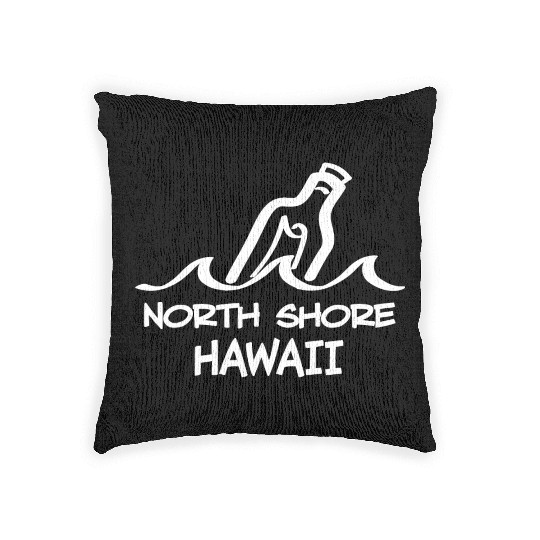 North Shore Hawaii Message In A Bottle Souvenirs Woven Pillows