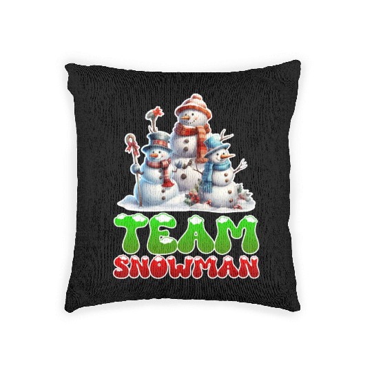 Snow Fever Team Snowman Snowmen Snow Woven Pillows