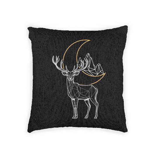 Moon Luna Mona Polygon Deer Woven Pillows