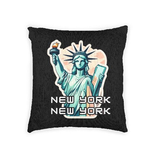 New York - Statue of Liberty Woven Pillows