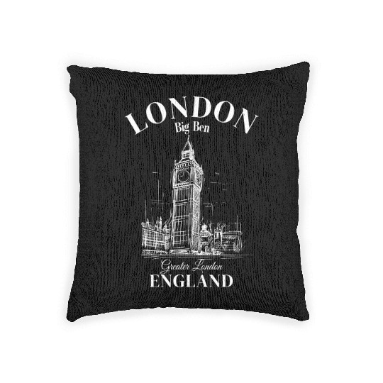 London Big Ben England Woven Pillows