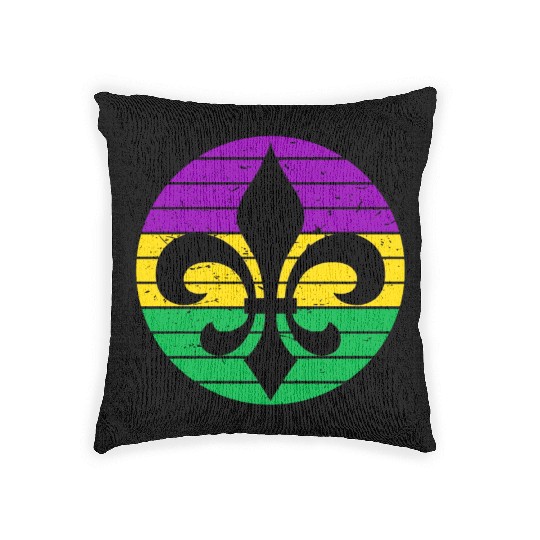 Mardi Gras Fleur De Lis Woven Pillows