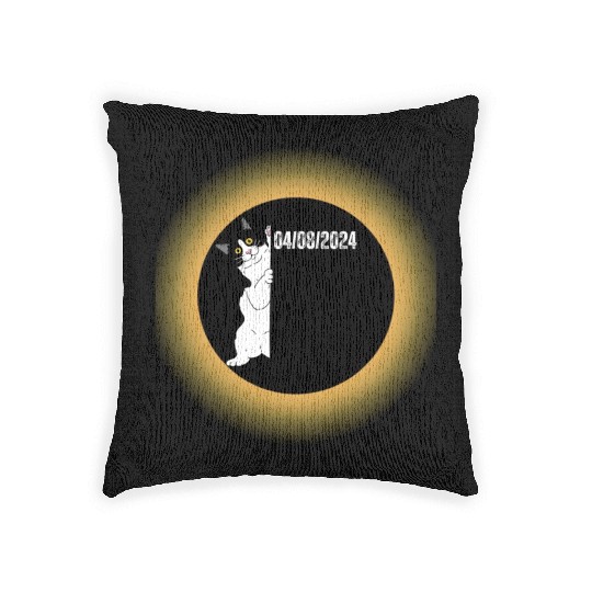 Solar Eclipse 2024 Total Sun Eclipse Woven Pillows