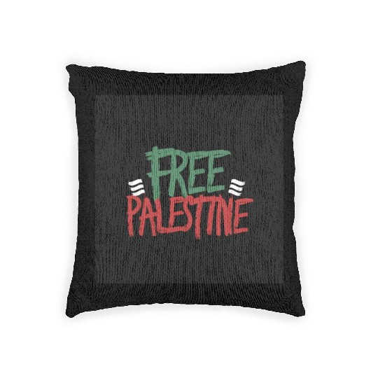 free free Palestine typography 2 Woven Pillows