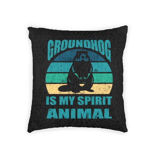 funny Respect the groundhog Woven Pillows