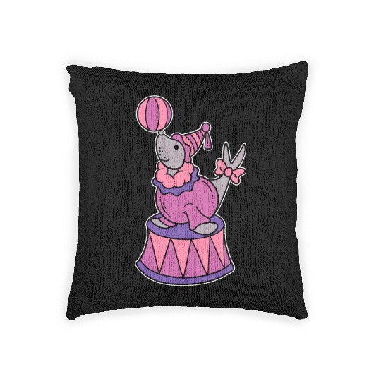 Circus Seal Animal Trainer Gift Woven Pillows