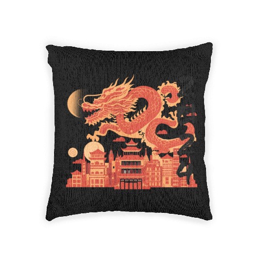 Year Of The Dragon Woven Pillows | chinese lanterns