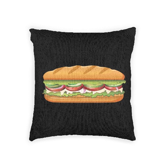 Subway Sandwich Design Woven Pillows