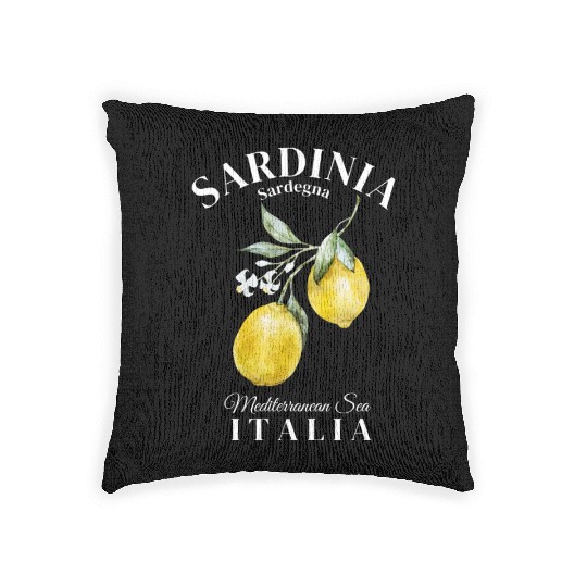 Sardinia Island Sargenda Italia Lemon design Woven Pillows