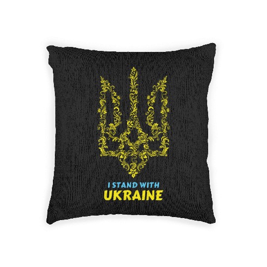 UKRAINE, I STAND WITH UKRAINE Woven Pillows