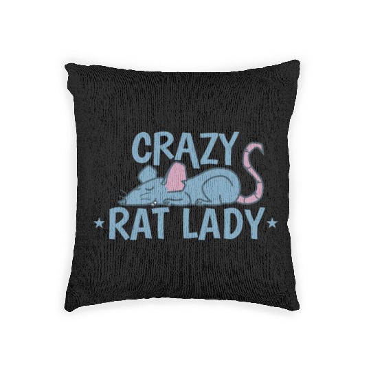 Crazy Rat Lady Rodent Pet Woven Pillows