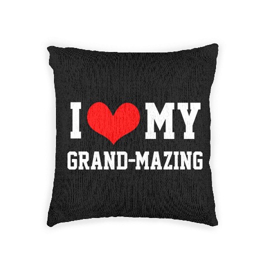 I Love My Grandma Amazing Puns Fun Mothers Day Kid Woven Pillows