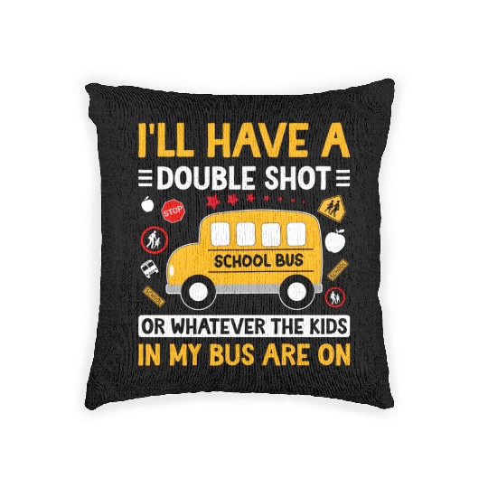In My Bus Monitor School Bus Monitor Woven Pillows