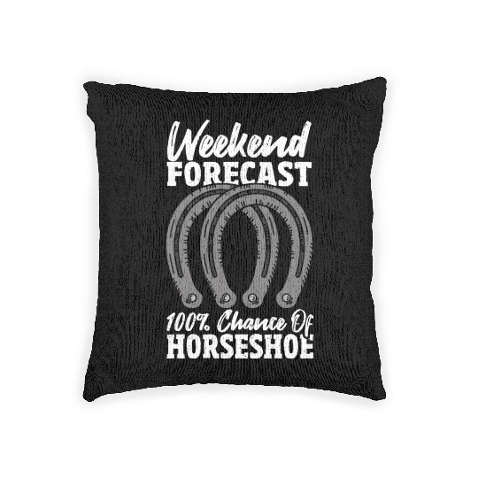 Weekend Forecast 100 Chance Of Horseshoe Woven Pillows