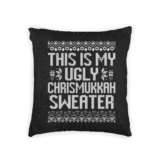 Happy Chrismukkah Christmas Hannukkah Gift Woven Pillows