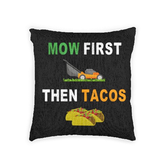 Lawn Mowing Taco Mower Grass Cutting Woven Pillows