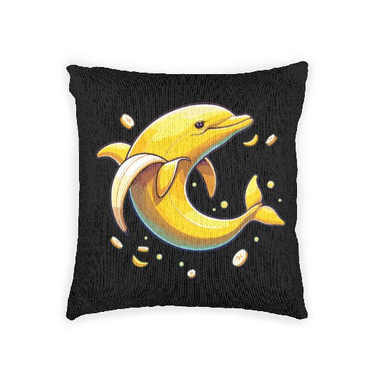Banana Dolphin Funny Animal Made Of Vegetables Woven Pillows
