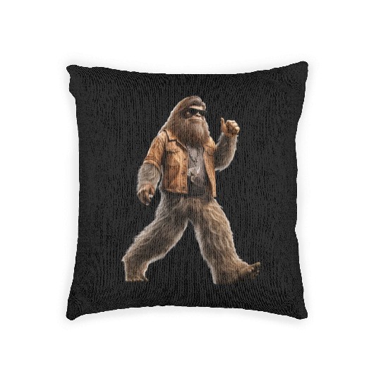 Bigfoot Sasquatch Rock Woven Pillows