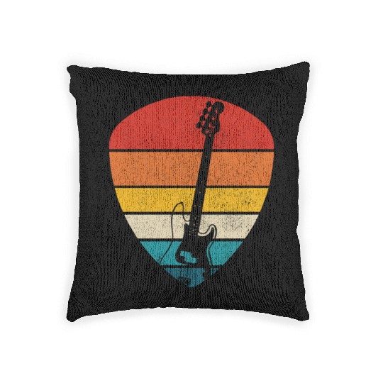 Guitar Player Gift Vintage Guitarist Woven Pillows