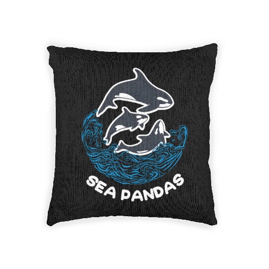 Sea Panda Orca Wild Panda Bamboo Woven Pillows