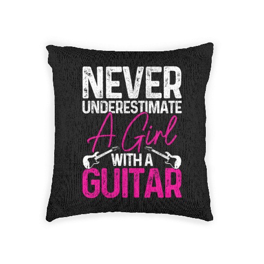 Guitar Player Gift Vintage Guitarist Woven Pillows