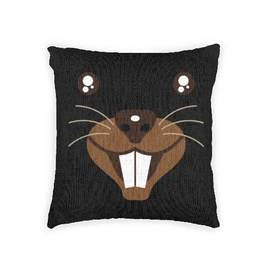 Groundhog Face Rodent Happy Groundhog Day Woven Pillows