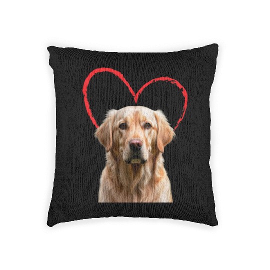 Golden Retriever Embraced by Love Knows No Bounds Woven Pillows