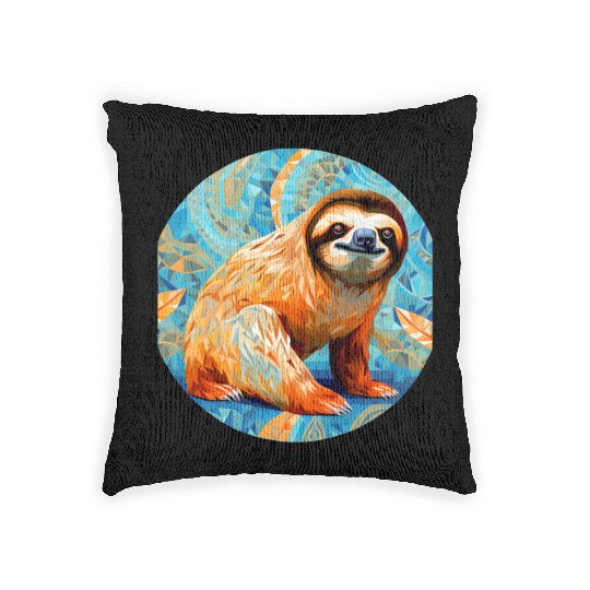 Mosaic Mandala Sloth Woven Pillows