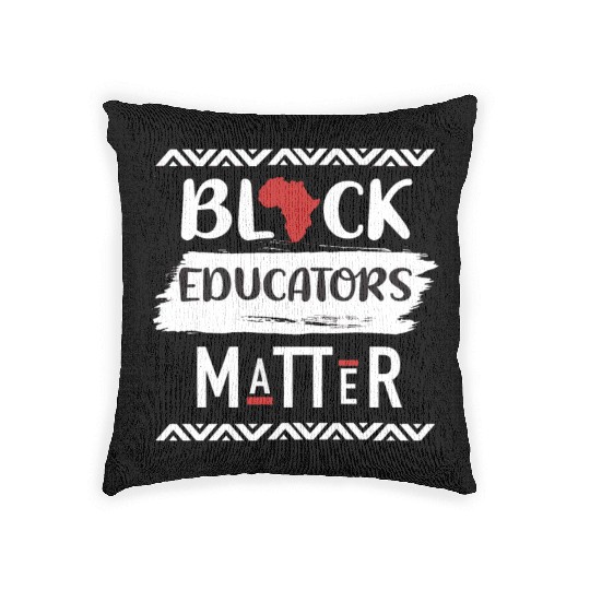 Black Educators Matter African History Teacher Men Woven Pillows
