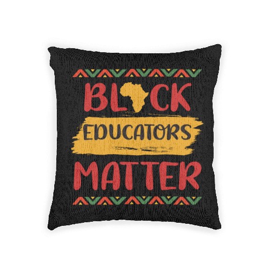 Black Educators Matter African History Teacher Men Woven Pillows