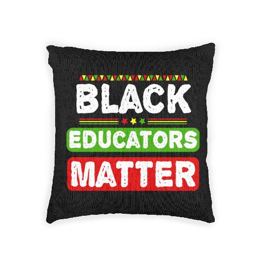 Black Educators Matter African History Teacher Men Woven Pillows