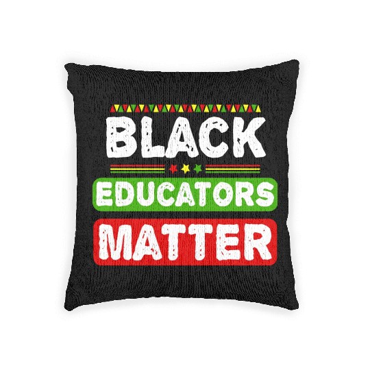 Black Educators Matter African History Teacher Men Woven Pillows