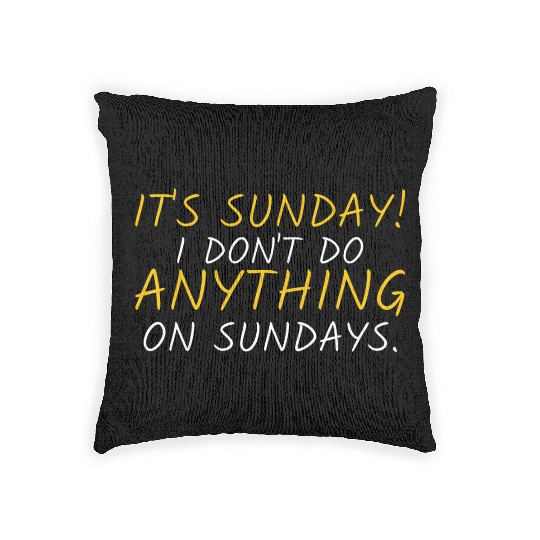 Funny "It's Sunday" Graphic Woven Pillows