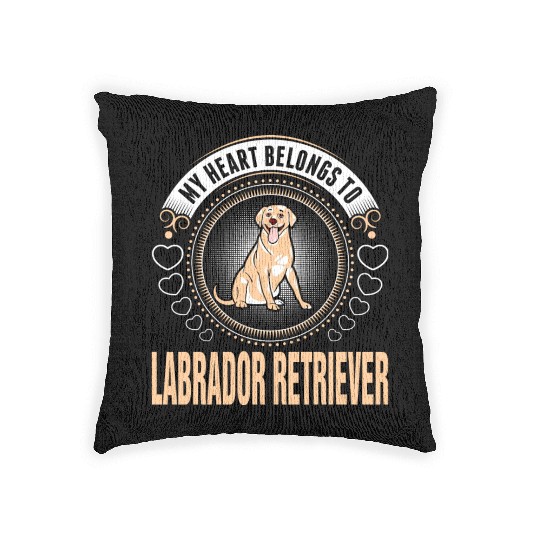 My Heart Belongs To Labrador Retriever Dog Woven Pillows