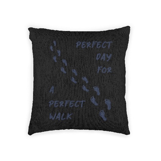 Perfect day perfect walk 2 - Navy Blue Woven Pillows