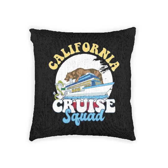 California Cruise Squad Family Vacation Trip Woven Pillows