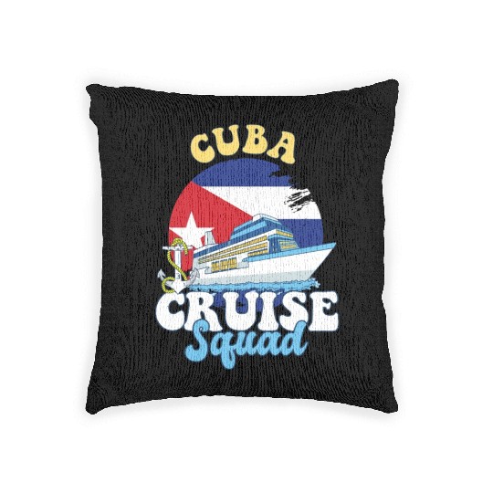 Cuba Cruise Squad Family Vacation Trip Woven Pillows