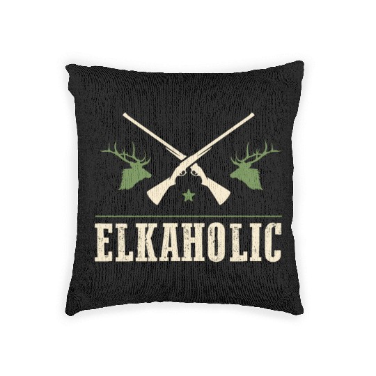 Elk Hunting Elkaholic Hunters Woven Pillows