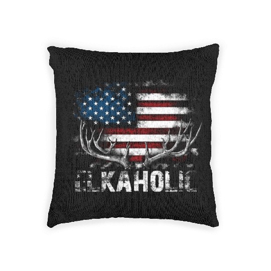 Elk Hunting Elkaholic Hunters Woven Pillows
