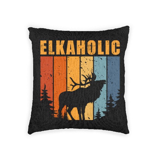 Elk Hunting Elkaholic Hunters Woven Pillows