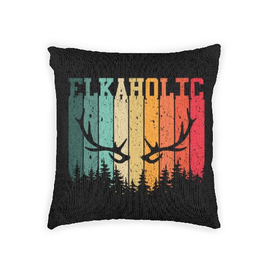 Elk Hunting Elkaholic Hunters Woven Pillows