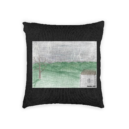 A Great Storm in the Hills and Fields Woven Pillows