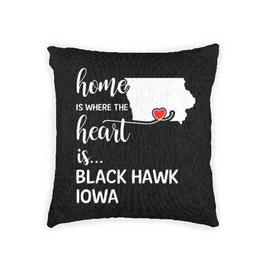 Black Hawk County Iowa Is Where My Heart Is Gift Woven Pillows