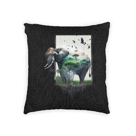Save elephants Woven Pillows